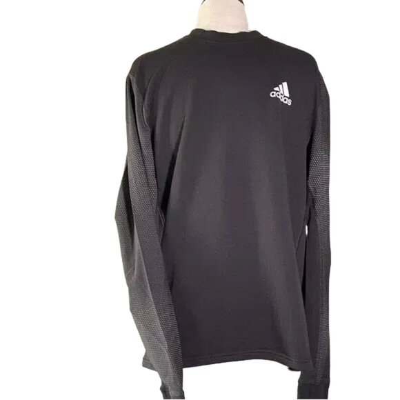 Adidas Running Men's Black and Gray Long Sleeve Tee - Picture 1 of 4
